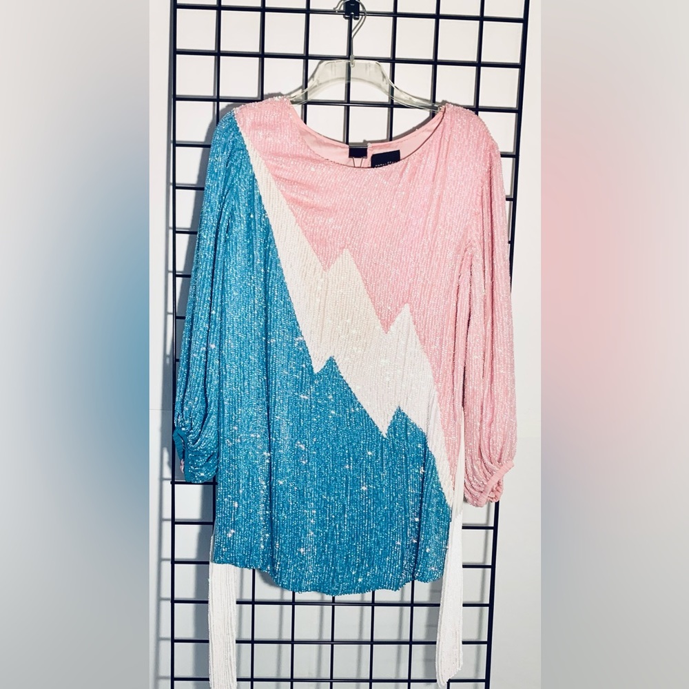 Retrofete Grace Sequin Colorblock Dress - Picture 11 of 16
